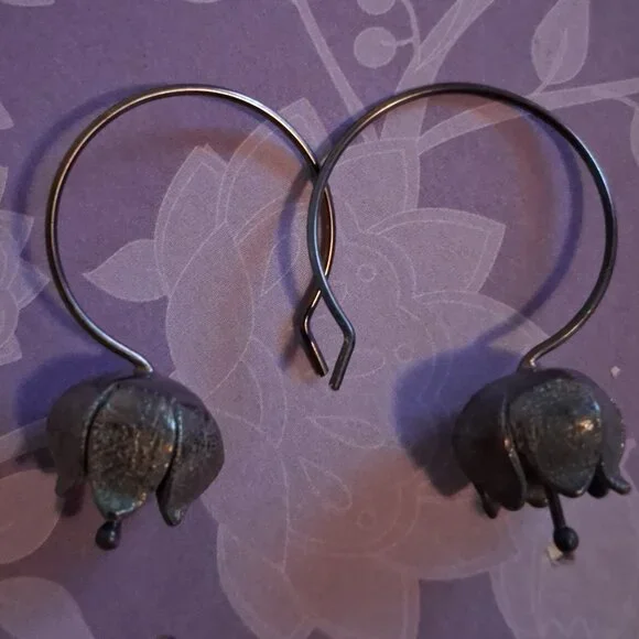 Silver Lily of The Valley Earring - Picture 2 of 6